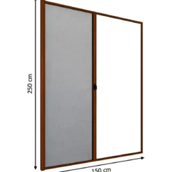 Zanzariera a Rullo Laterale per Porta Marrone 150x250 Riducibile