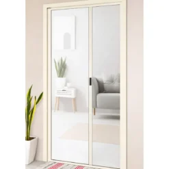 Zanzariera a Rullo Laterale per Porta Avorio 150x250 Riducibile