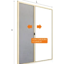 Zanzariera a Rullo Laterale per Porta Avorio 150x250 Riducibile