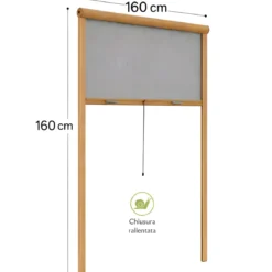 Zanzariera a Rullo Verticale 160x160 Riducibile in Alluminio Bronzo