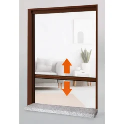 Zanzariera a Rullo Verticale 120x160 Riducibile in Alluminio Marrone