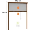 Zanzariera a Rullo Verticale 140x160 Riducibile in Alluminio Marrone