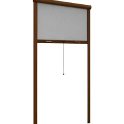 Zanzariera a Rullo Verticale 140x160 Riducibile in Alluminio Marrone