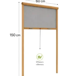 Zanzariera a Rullo Verticale 60x150 Riducibile in Alluminio Bronzo