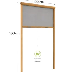 Zanzariera a Rullo Verticale 100x160 Riducibile in Alluminio Bronzo