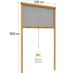 Zanzariera a Rullo Verticale 120x160 Riducibile in Alluminio Bronzo