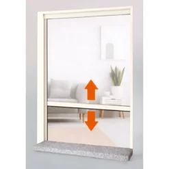 Zanzariera a Rullo Verticale 60x150 Riducibile in Alluminio Avorio