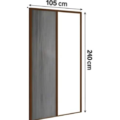 Zanzariera Plissettata Laterale Marrone Guida Bassa Porta 105x240