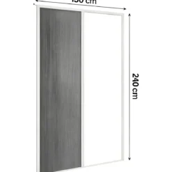 Zanzariera Plissettata Laterale Bianco Guida Bassa Porta 150x240