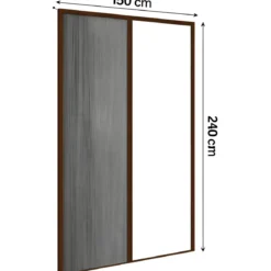 Zanzariera Plissettata Laterale Marrone Guida Bassa Porta 150x240