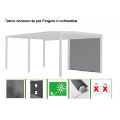 Zanzariera Tenda Laterale in PVC 2.84 cm per Pergola Bioclimatica in Alluminio