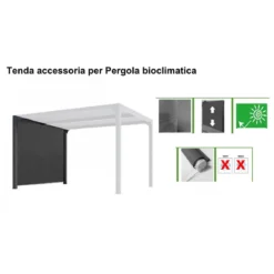 Zanzariera Tenda Laterale 2.8 metri in PVC per Pergola Bioclimatica in Alluminio